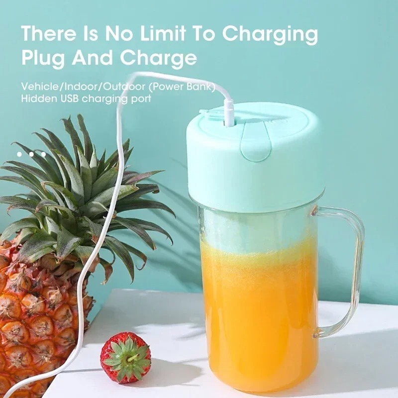 Portable Blender Usb Rechargeable - Tragbarer USB-Aufladbarer Mini-Mixer mit Strohhalm, Kabelloser