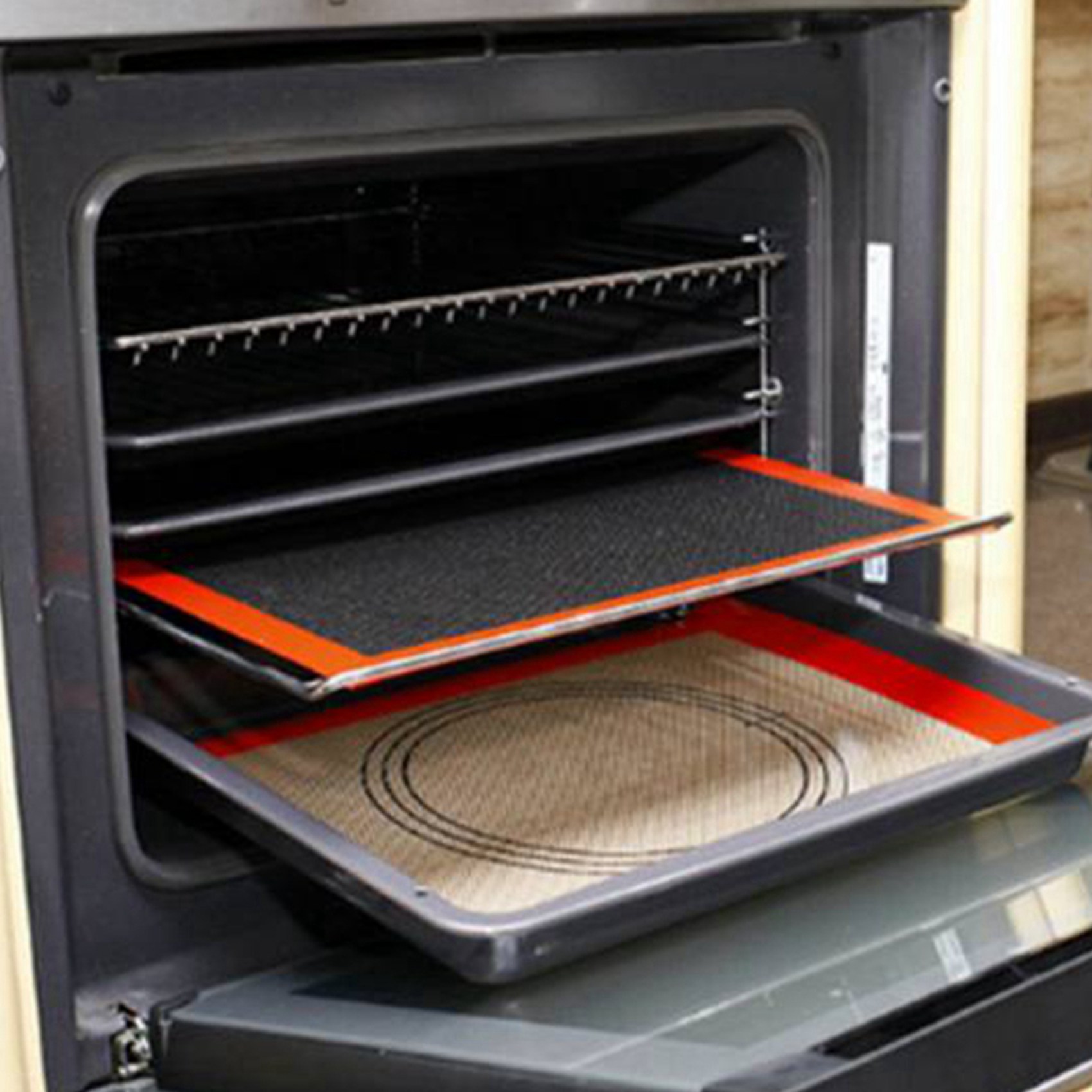 Kitchen Appliances - SYW-Zubehör für Kekse/Brot/Küchenbackgeräte, perforierte Silikon-Backmatte, antihaftbeschichtete