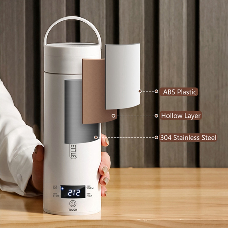 Electric Kettle Temperature Control - DT39 Tragbarer Reise-Wasserkocher mit 4 Temperaturstufen,