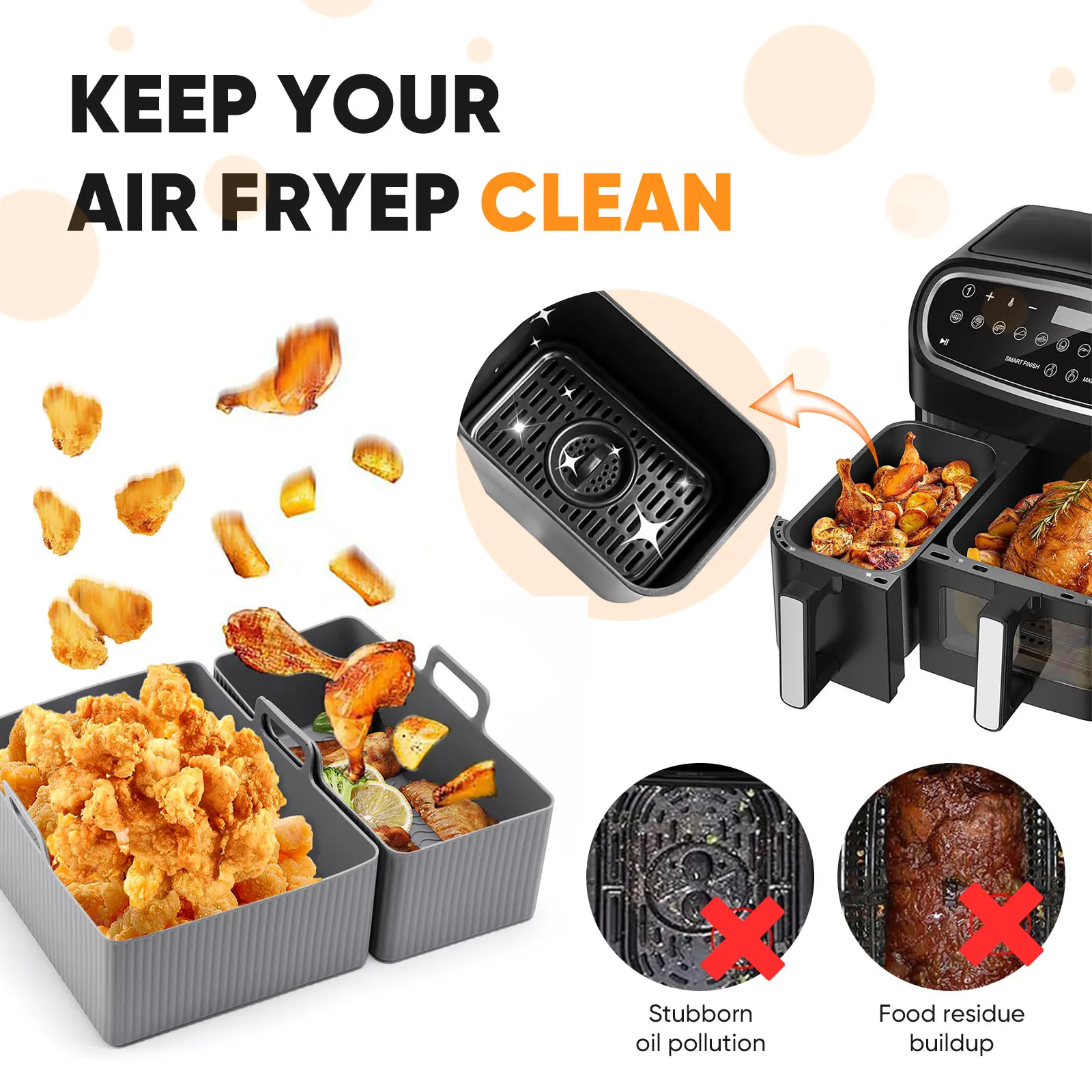 2-teiliges Set Silikon-Heißluf – Air Fryer Silicone Pot Liner Bewertung und Preis